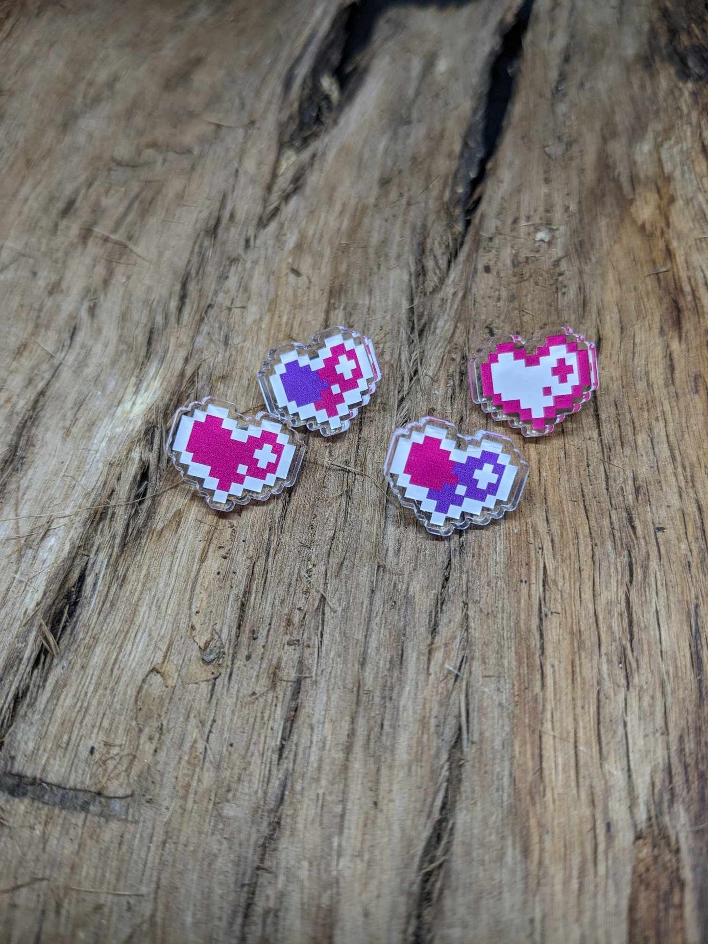 8-Bit Heart Pins