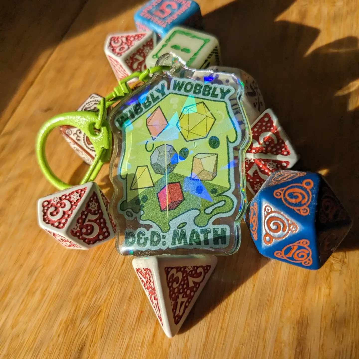 wibble wobble dnd math keychain