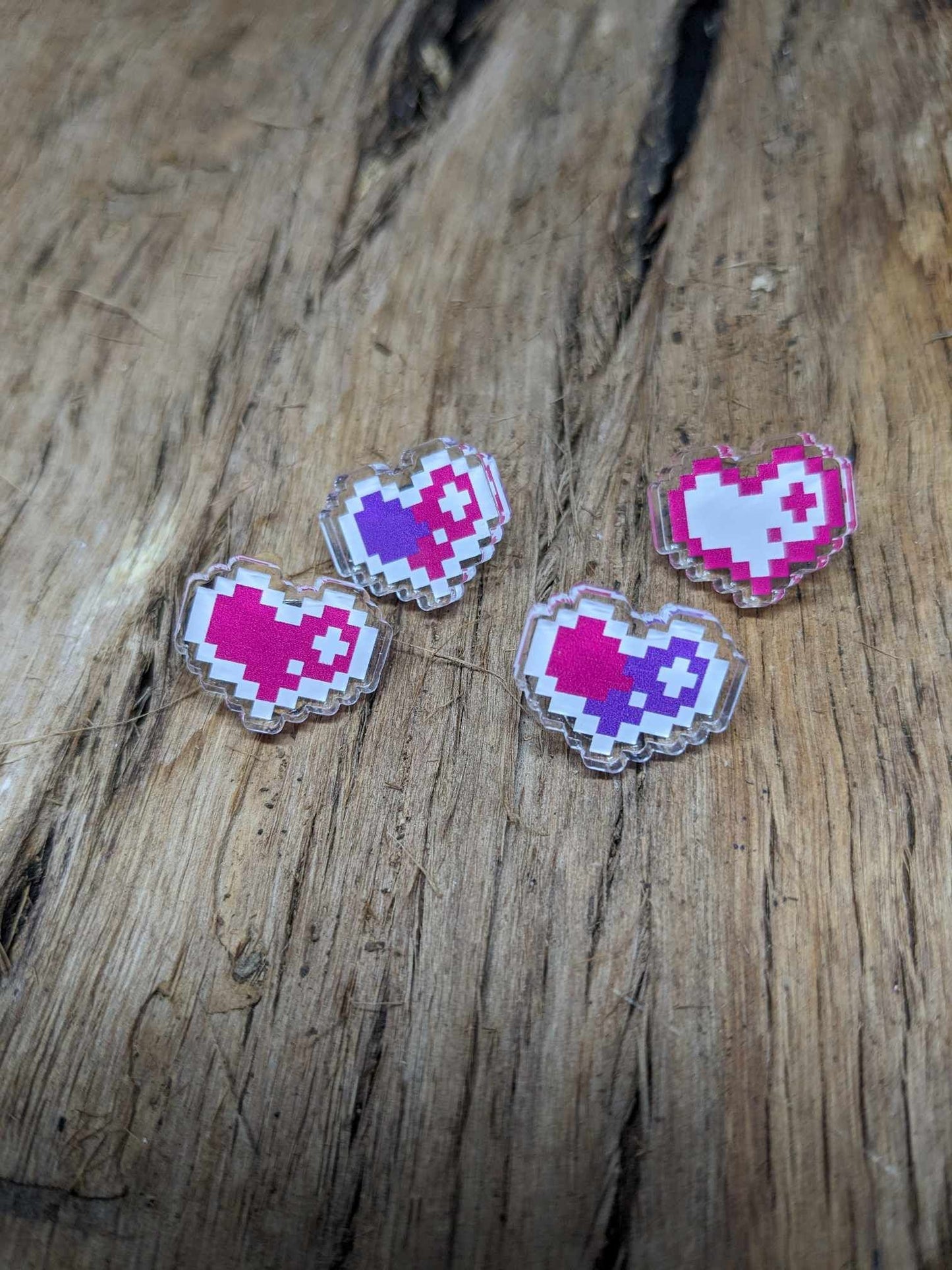 8-Bit Heart Pins