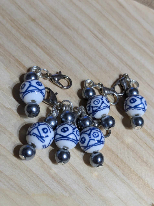 Upcycled Porcelain & Pearl Stitch Markers