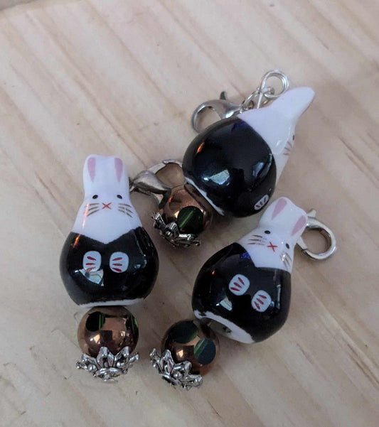 Handmade Ceramic Bunny Stitch Markers