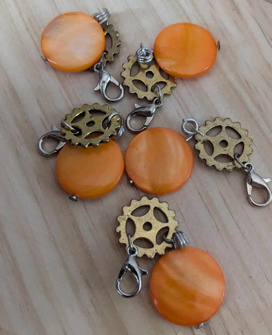 Upcycled Steampunk Shell Stitch Markers