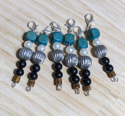 Upcycled Nutcracker/Little Soldier Stitch Markers in blue