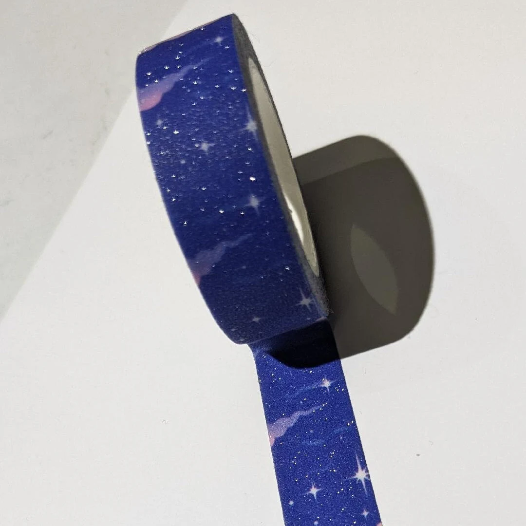 Glitter Washi Tape - 2cm x 10m - Pastel Rainbow Dice / Night Sky