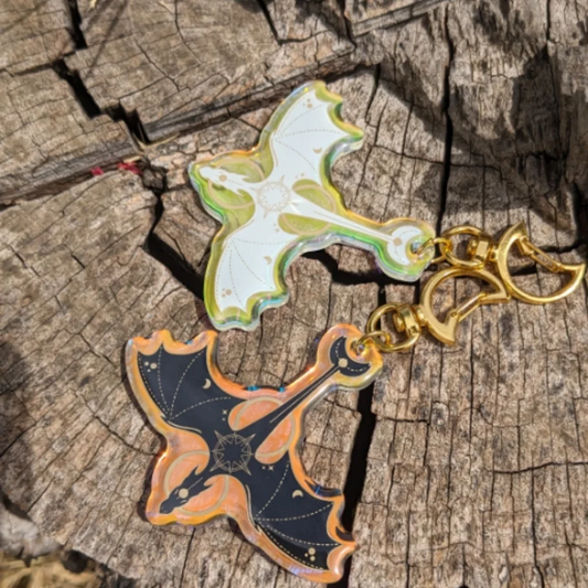 celestial dragon holographic keychain