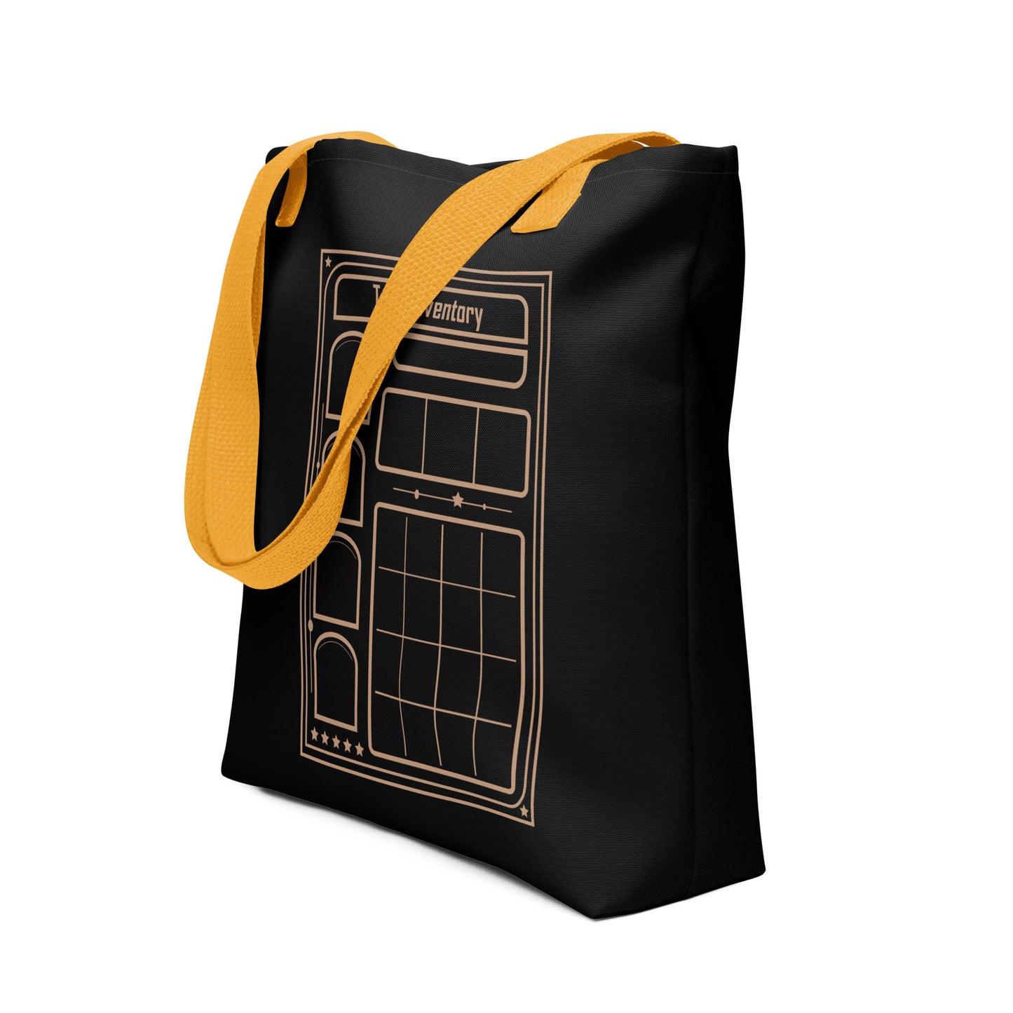 Classic Gold & Black D&D Character Sheet Tote Bag