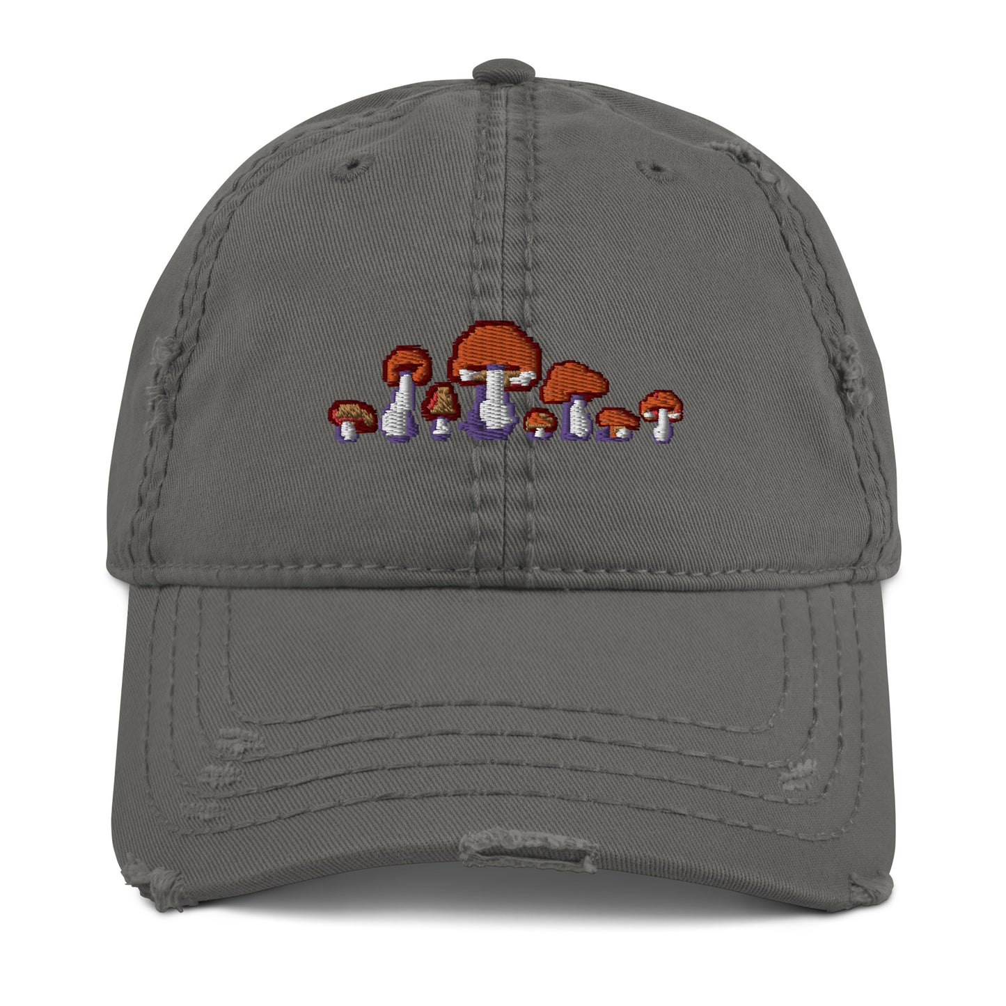 Pixel Fungi Sprites, Distressed Dad Hat