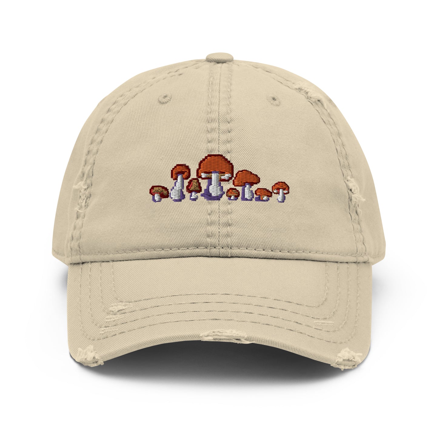 Pixel Fungi Sprites, Distressed Dad Hat