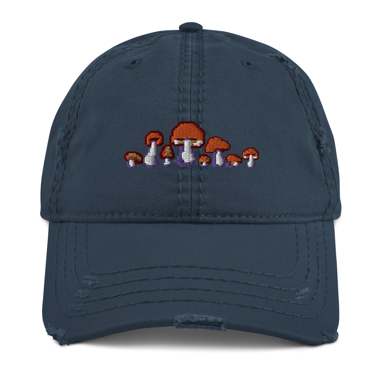 Pixel Fungi Sprites, Distressed Dad Hat