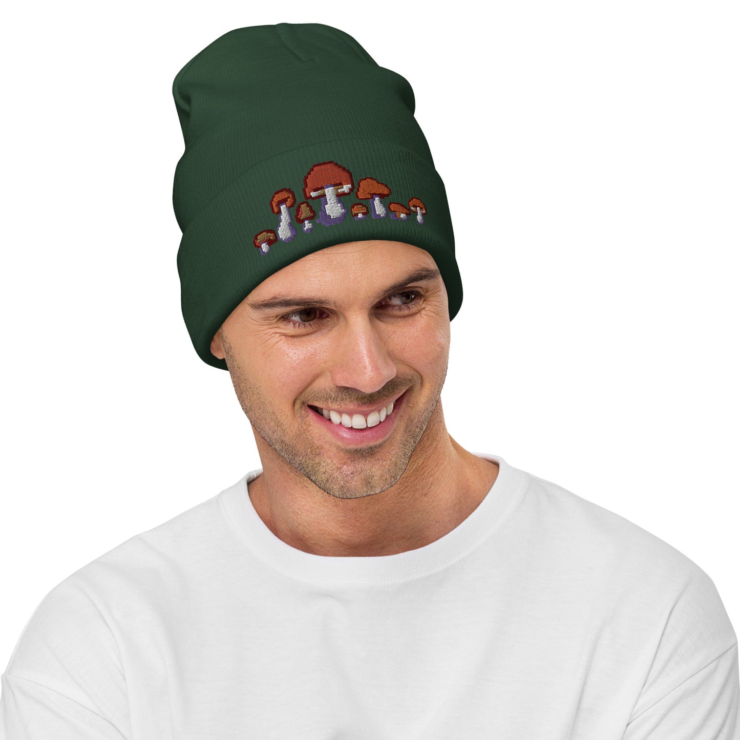 Pixel Fungi Sprites, Embroidered Beanie