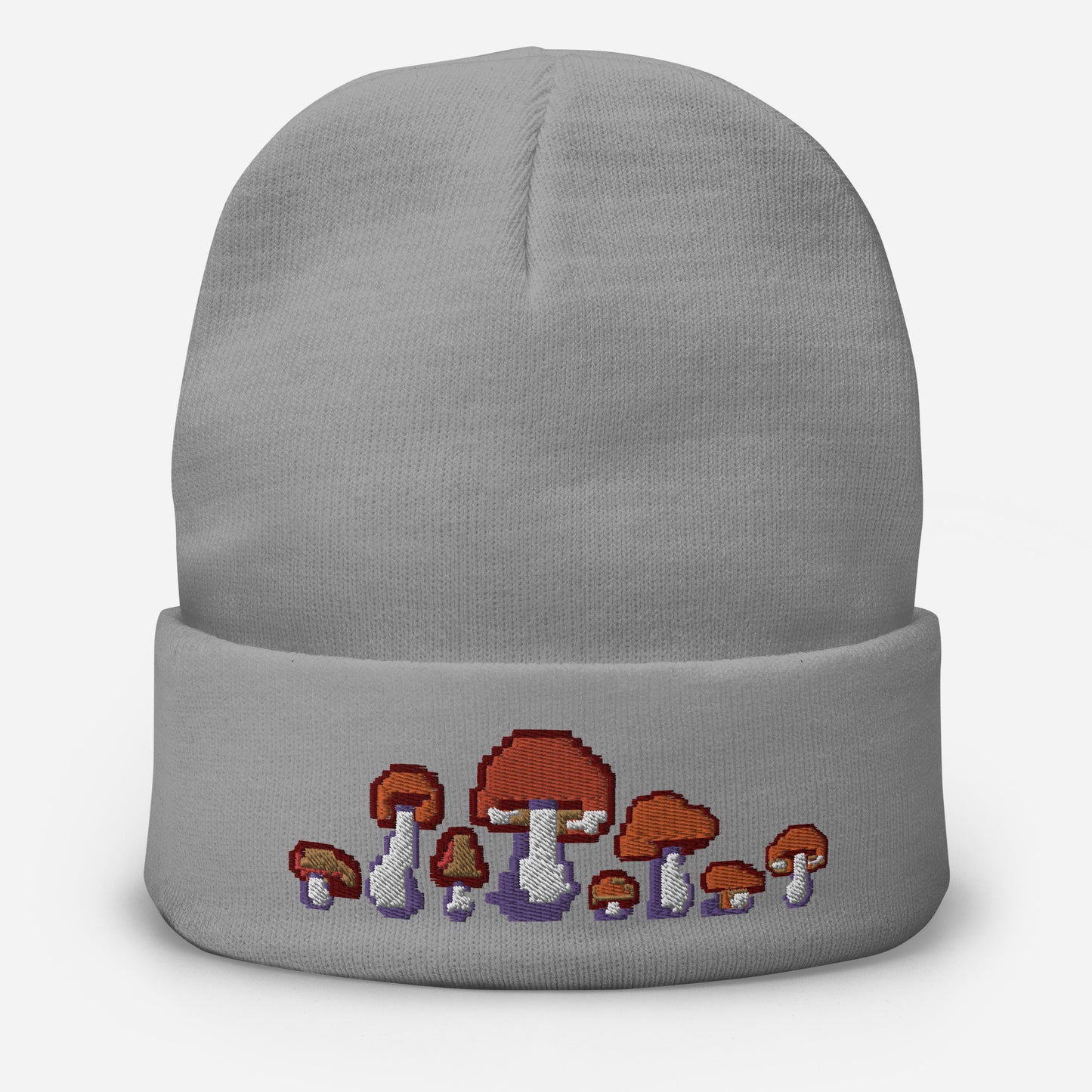 Pixel Fungi Sprites, Embroidered Beanie