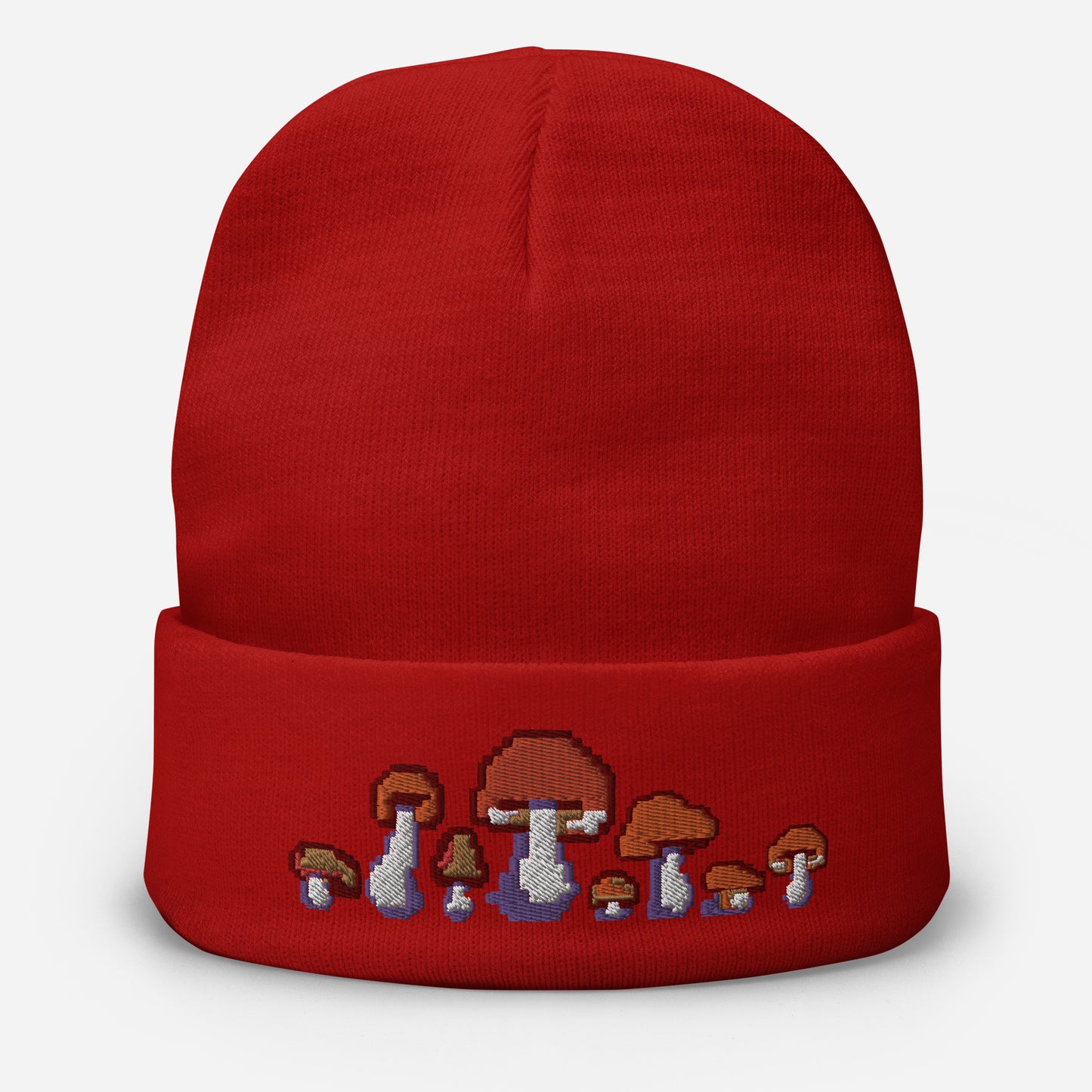 Pixel Fungi Sprites, Embroidered Beanie