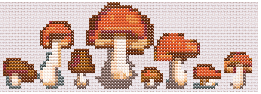 mushroom cross stitch bookmark pattern