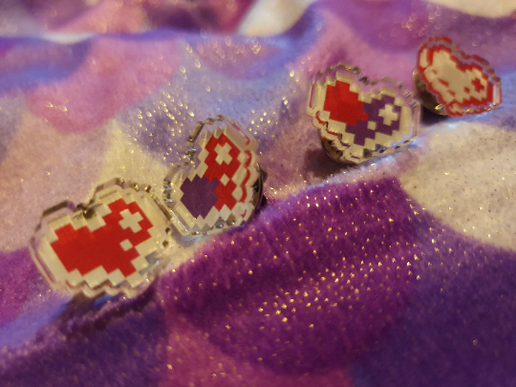 8-Bit Heart Pins