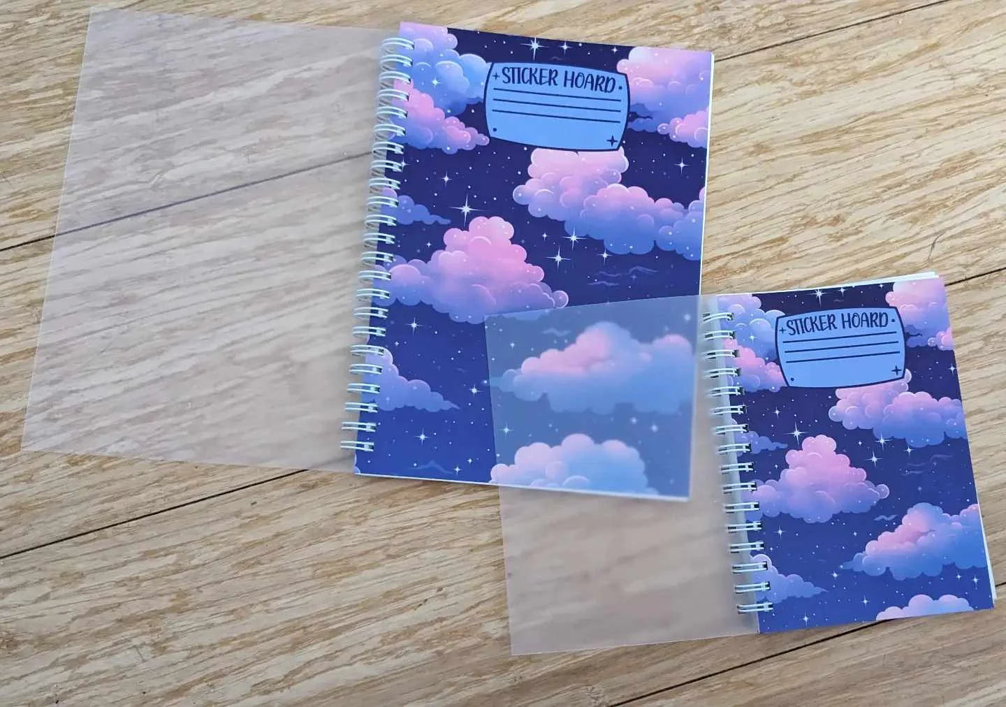 Nightsky clouds pattern restickable reusable sticker books