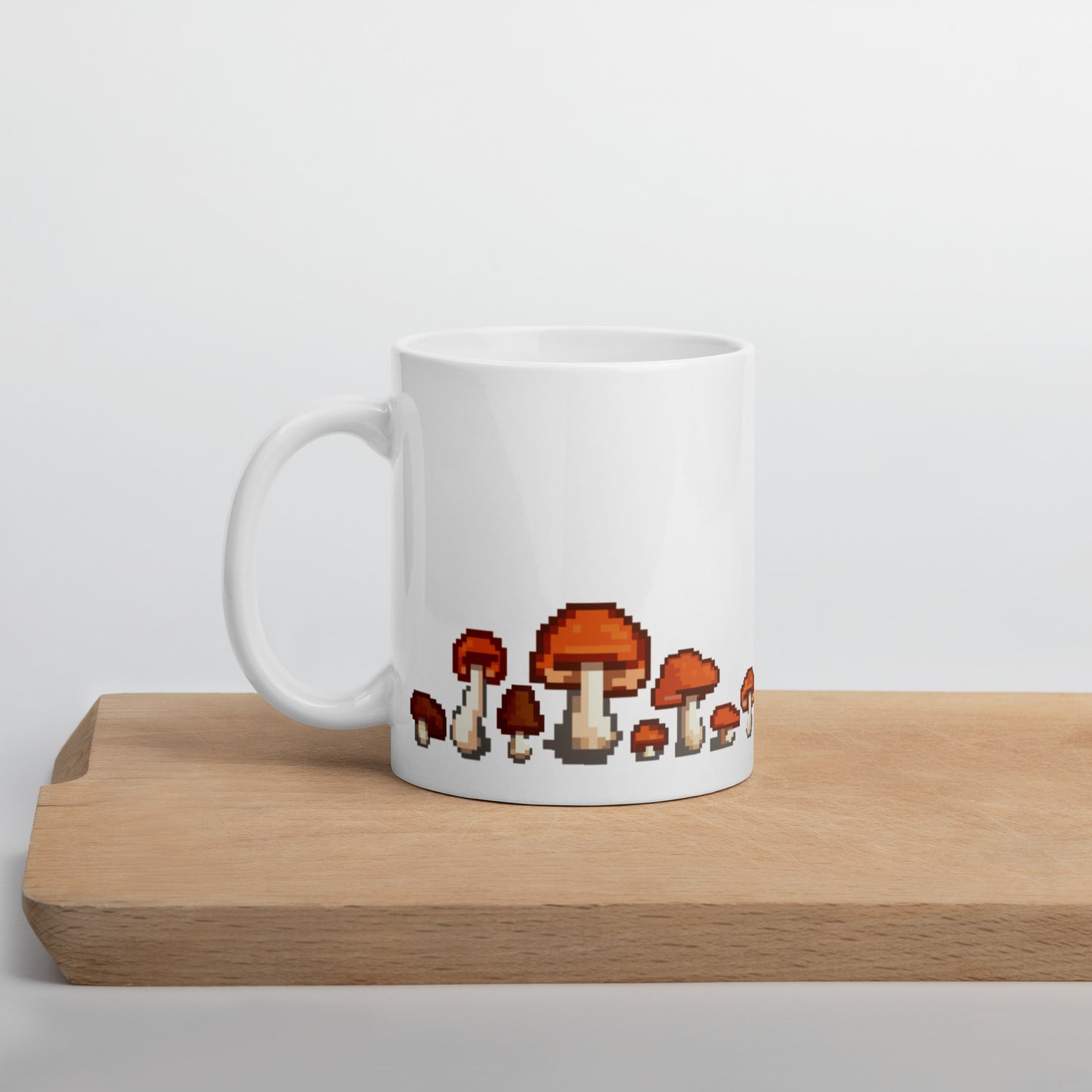 Pixel Fungi Sprites White glossy mug