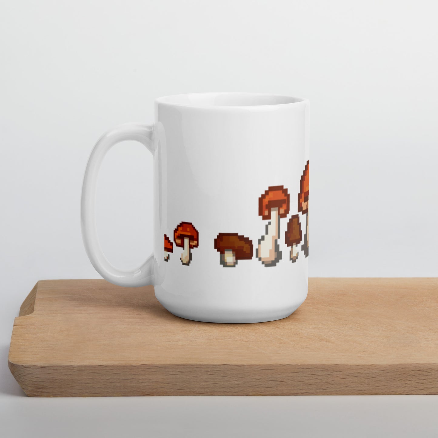 Pixel Fungi Sprites White glossy mug